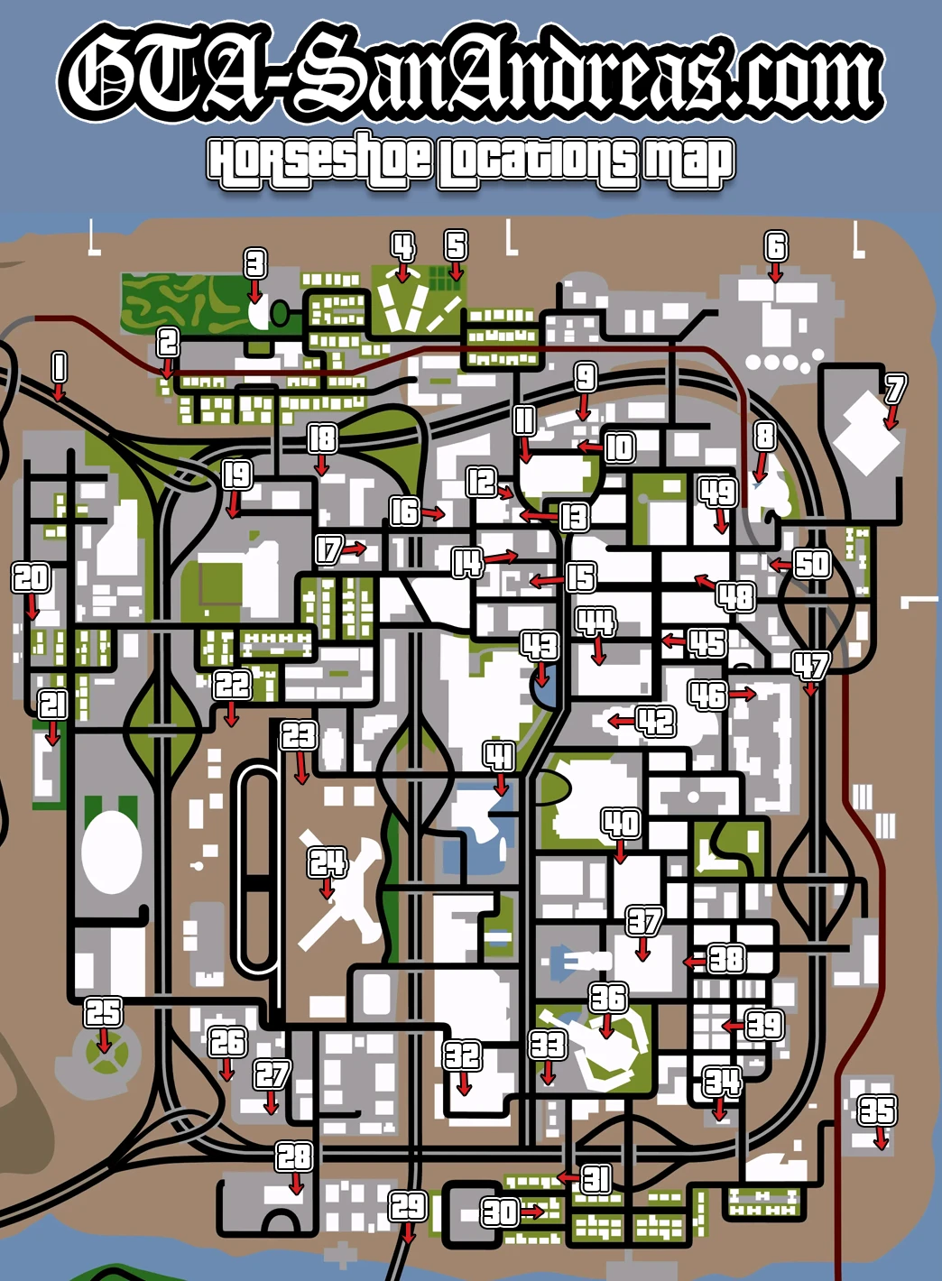 GTA San Andreas Horseshoes Map