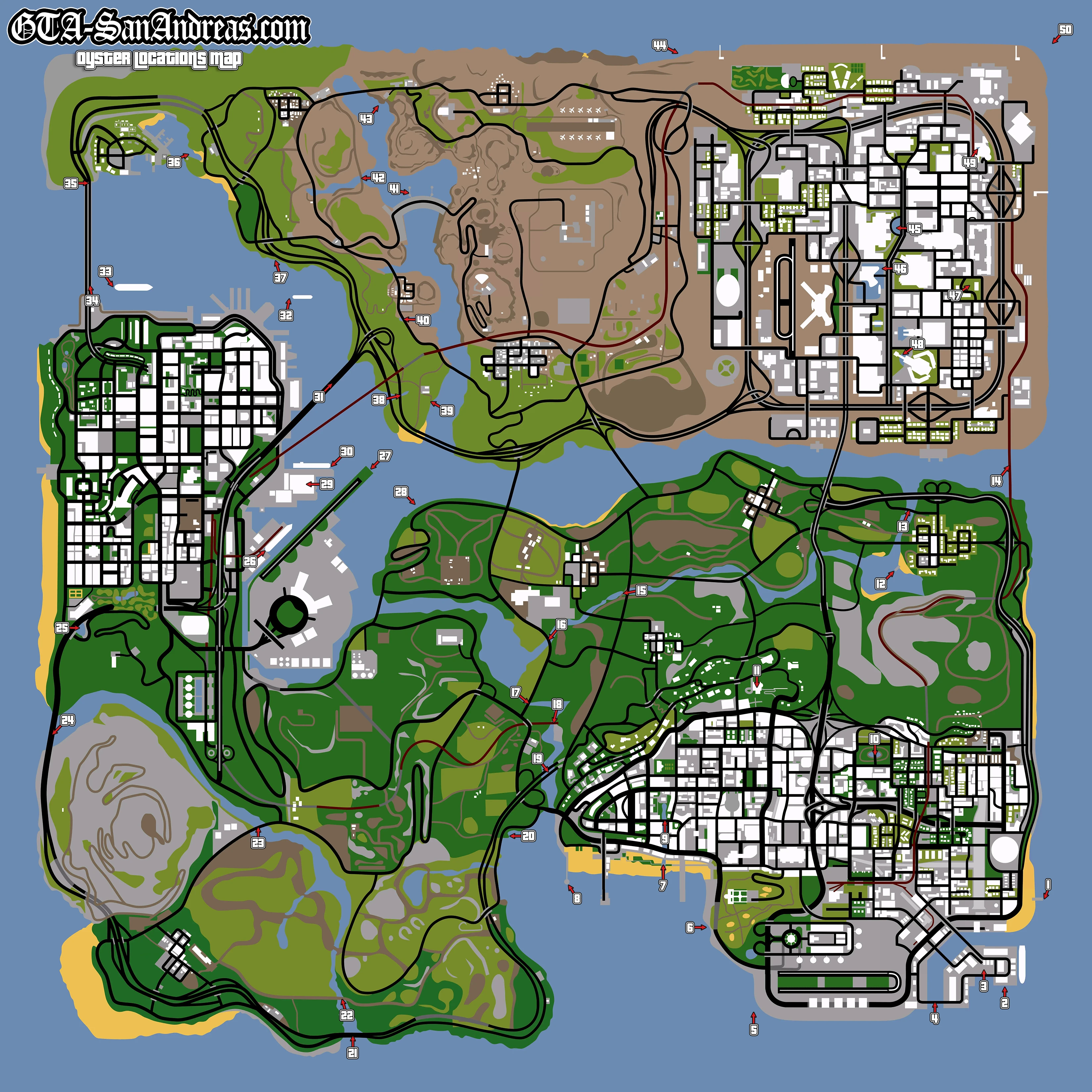 GTA San Andreas Oysters Map