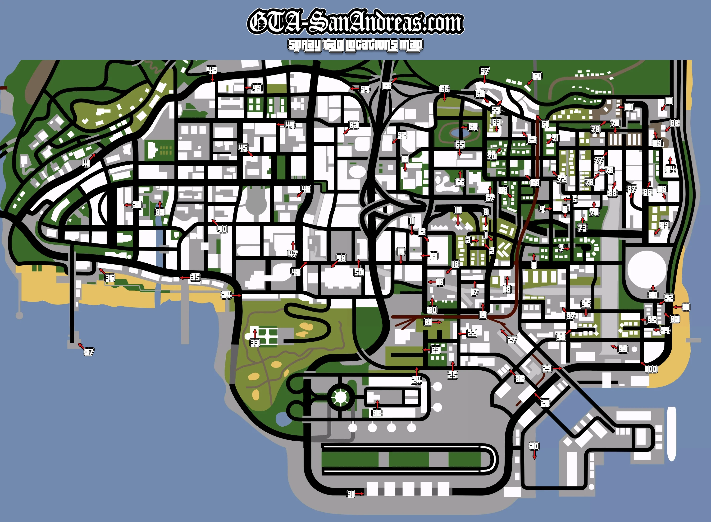 GTA San Andreas Tags Map